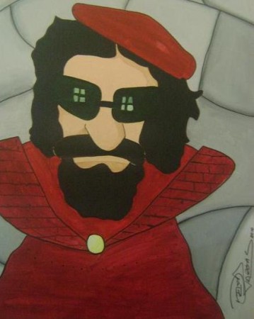 Acrílico sobre tela - Caricatura Raul - 50 X 70 cm